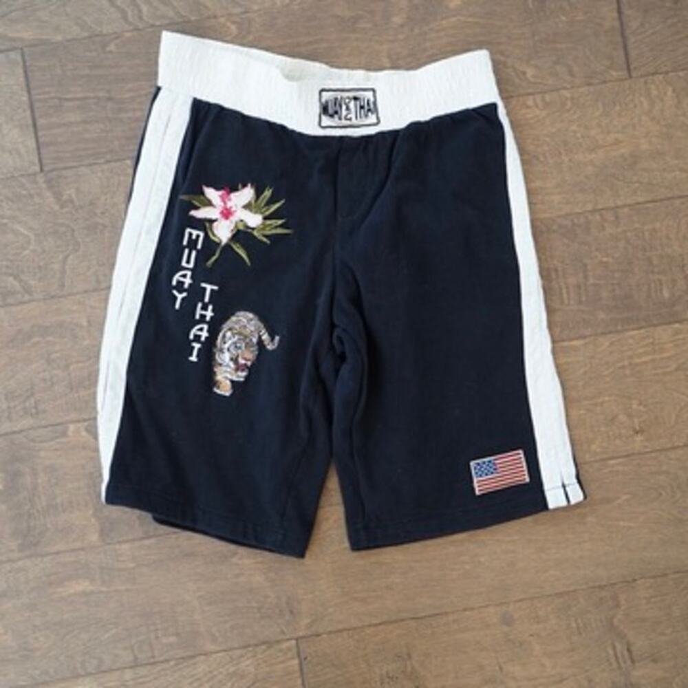Vintage D&G Dolce Gabbana Junior Kids Muay Thai Boxing Shorts Tiger Rare L/XL